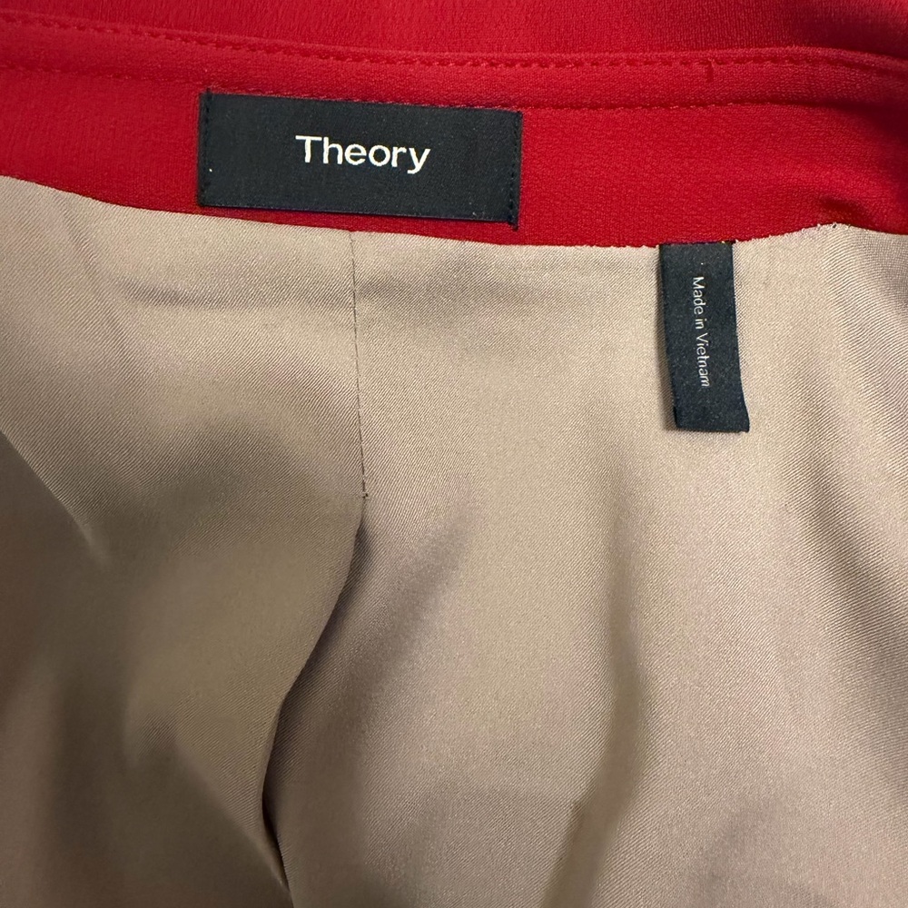 Theory Vibrant Red Trench Coat Small - Picture 3 of 6